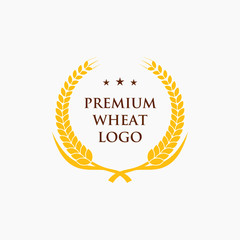 Agriculture wheat Logo Template vector icon design. emblem and label design