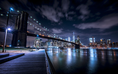 Brooklyn Bridge and New York skyline from Brooklyn 