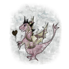 Fantastic dragon - greeting card "Always smile"