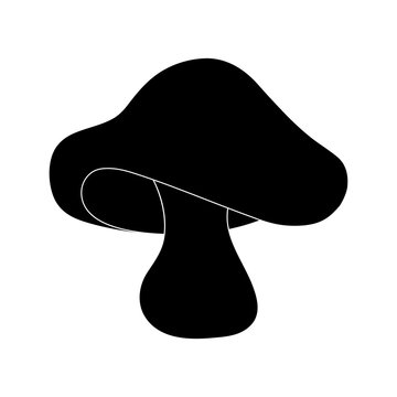boletus mushroom silhouette isolated on white background