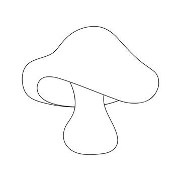 boletus mushroom outline isolated on white background