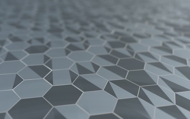 Abstract 3d surface with hexagons.