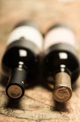 Bottles of Wine on Old Map