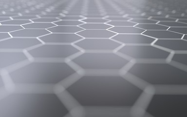 Abstract 3d surface with hexagons.