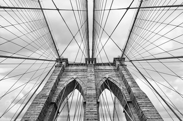 Brooklyn bridge in NYC, USA - Powered by Adobe