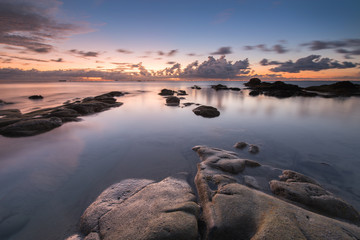 Long expose seascape during sunset. image contain soft focus due to long expose.