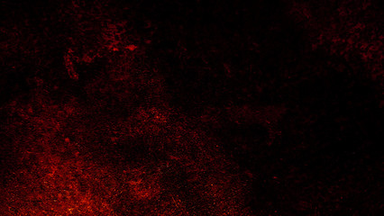 Sparks, particles and dust are sprayed off in the air. Grainy abstract texture isolated on black background. Flat design element
