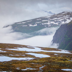 Snowy mountains in Norway