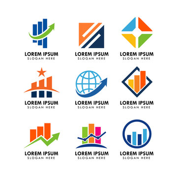 set of financial and business logo template collections