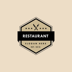 restaurant vector logo template in vintage  style