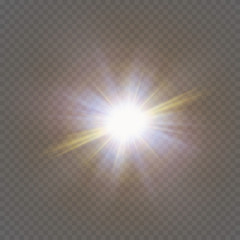 White sparks glitter special light effect. Vector sparkles on transparent background. Christmas abstract pattern