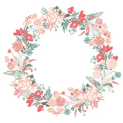 Möbelaufkleber Romantic floral wreath. © yana2607