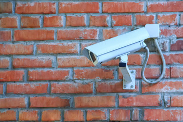Stationary outdoor video camera in a thermal housing of a security video surveillance system on a...