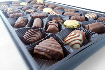 Bonbons and candies in the box