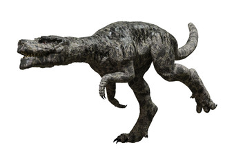 3D Rendering Dinosaur Tyrannosaurus on White