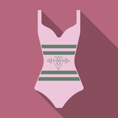 Bright striped swimsuit. Beach female form.Swimsuits single icon in cartoon style vector symbol stock illustration.
