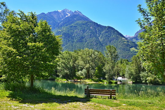 Italian Alps-view on the lake Rabland