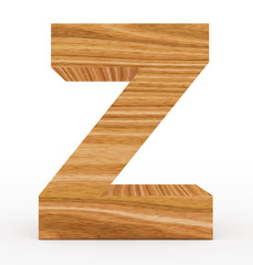 letter Z 3d wooden isolated on white