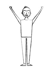 young people male man in casual clothes vector illustration sketch design