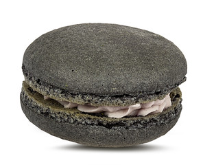 Macaron blackberry  isolated on white background with clipping path