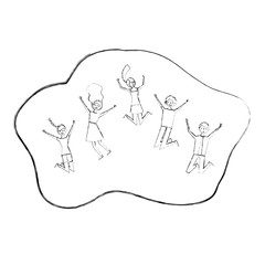 people group man and woman enjoyment vector illustration sketch design