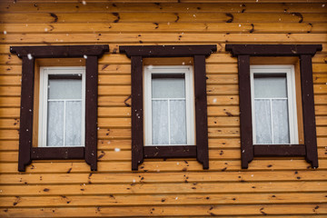 Three of wooden windows