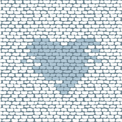 Brick logo icon with heart