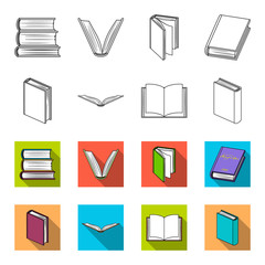Various kinds of books. Books set collection icons in outline,flet style vector symbol stock illustration web. © pandavector