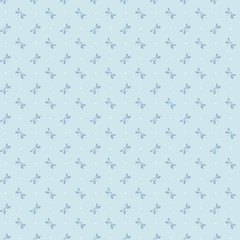 Pale pastel color vector seamless pattern whith dragonfly. Vintage texture