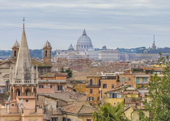 Fototapeta na wymiar Rome Aerial View From Pincio Viewpoint