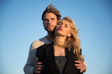 Family couple of man and sexy girl, trust.