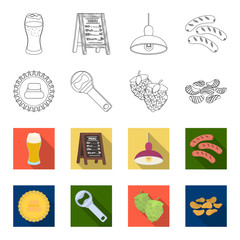 Bar, pub, restaurant, cafe .Pub set collection icons in outline,flet style vector symbol stock illustration web. © pandavector