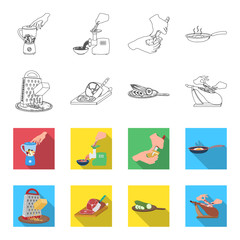 treat, appliance, tool and other web icon in outline,flet style.cook, housewife, hands icons in set collection. © pandavector