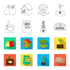 Company, ecology, and other web icon in outline,flet style. Husks, fines, garden icons in set collection. © pandavector