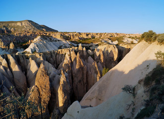 Fototapeta na wymiar unusual landscape of Cappadocia. Turkey
