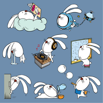rabbit mood cartoon