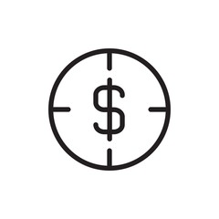 Fototapeta premium target money outlined vector icon. Modern simple isolated sign. Pixel perfect vector illustration for logo, website, mobile app and other designs