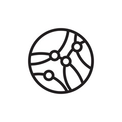 Obraz premium tech network outlined vector icon. Modern simple isolated sign. Pixel perfect vector illustration for logo, website, mobile app and other designs