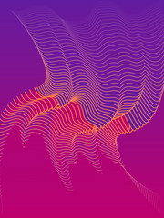 Colorful wavy background. Dynamic curves form effect. Design template.  Vector Illustration.