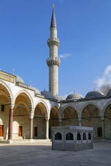ISTANBUL, TURKEY - MARCH 27, 2012: The inner courtyard of the Selaiman Mosque.