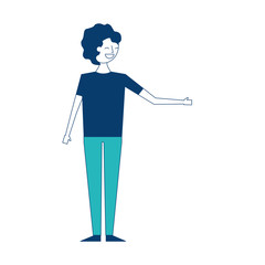 young people male man in casual clothes vector illustration green and blue design