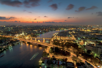 Fototapeta na wymiar hing angle view of bangkok