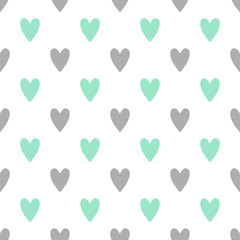Fototapeta na wymiar Seamless cute vector pattern with hearts