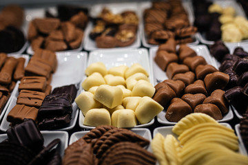 The chocolate sweets in the market