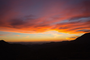 San Bernardino sunset and mountains