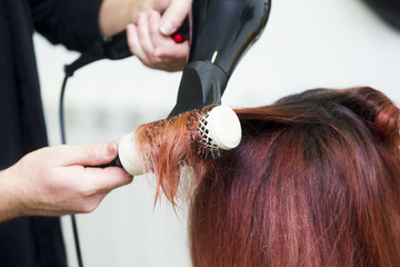 Fototapeta premium hair blowing in the hairdresser