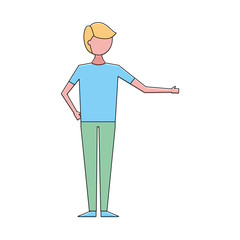 young people male man in casual clothes vector illustration