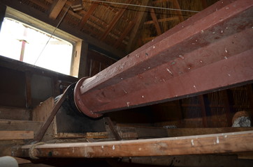 Windmill, gears, wooden, wooden teeth, shaft