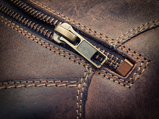 Leather zipper