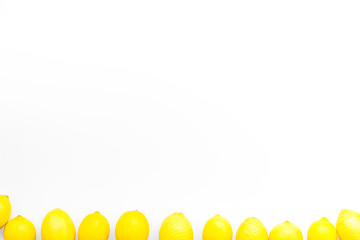 yellow lemons for cooking citrus curd white background top view space for text